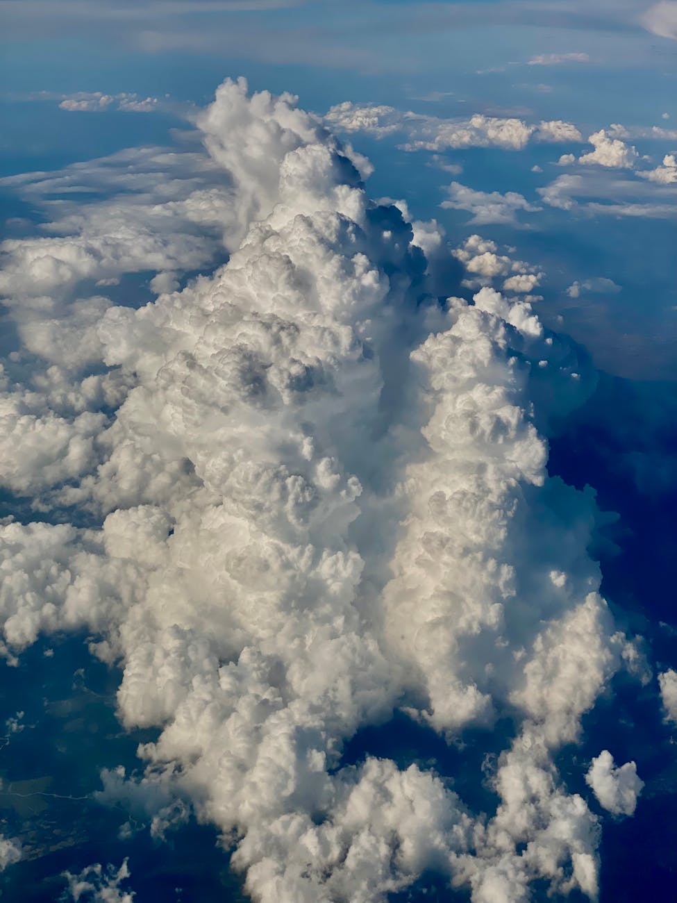 white clouds and blue sky